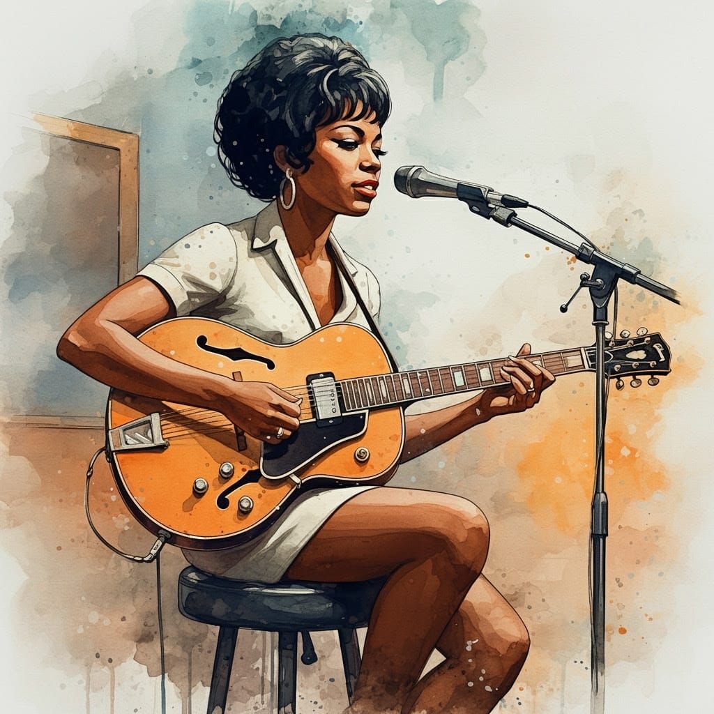 Soulful Motown Legend Plays Guitar in Impressionistic Studio...