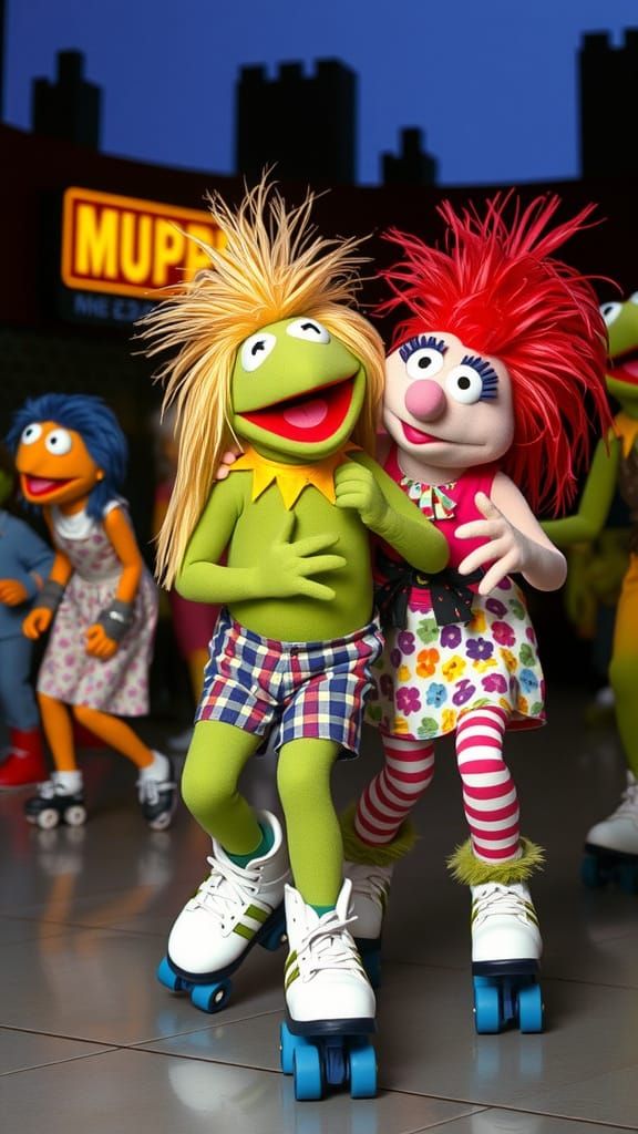 Muppets in the 1990's , Roller Skating, to Gunge Music and S...