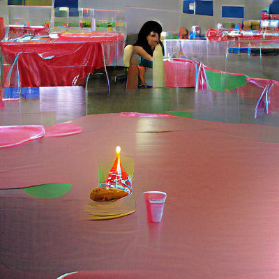 Solitary Figure at Birthday Celebration