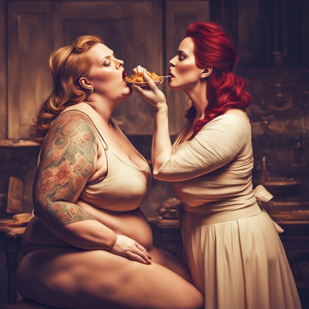 Intimate Feeding Scene Between Two Women