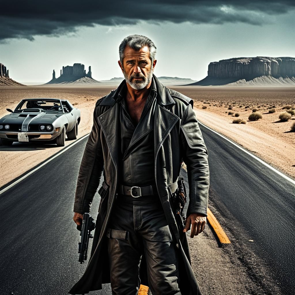 Mad Max in Dystopian Future, Hyperrealistic HDR