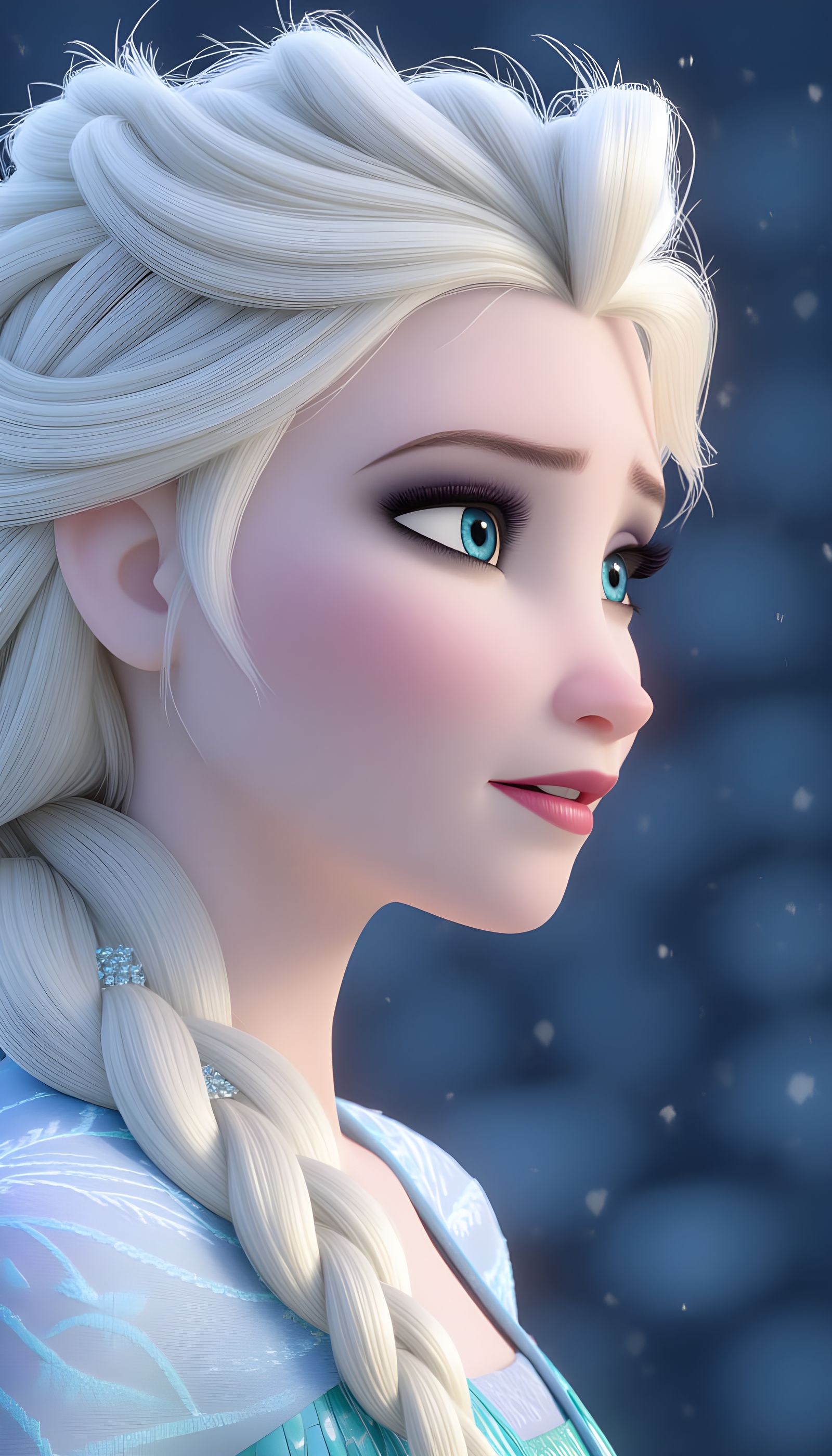 Elsa Portrait: Hyper Realistic Pixar Style Close-Up
