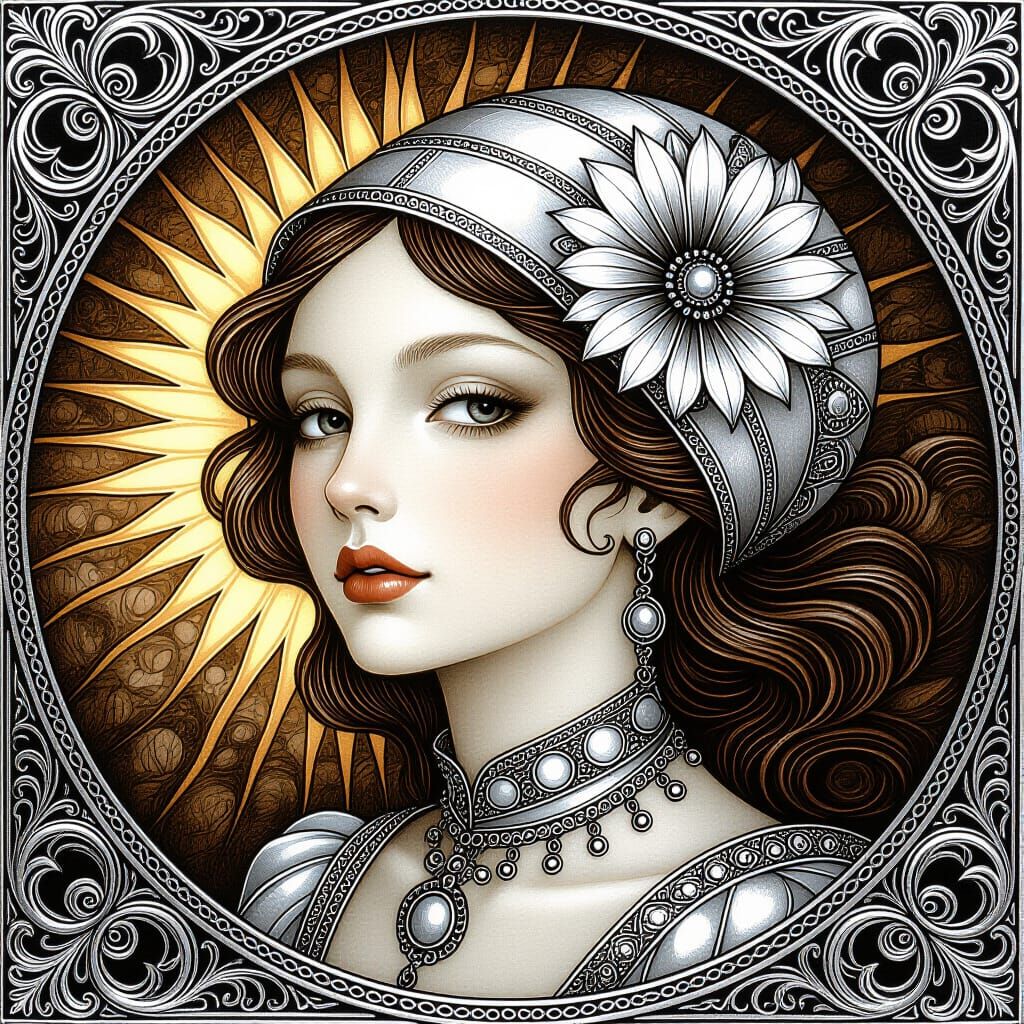 Detailed Silver Jewelry in Golden Age Style