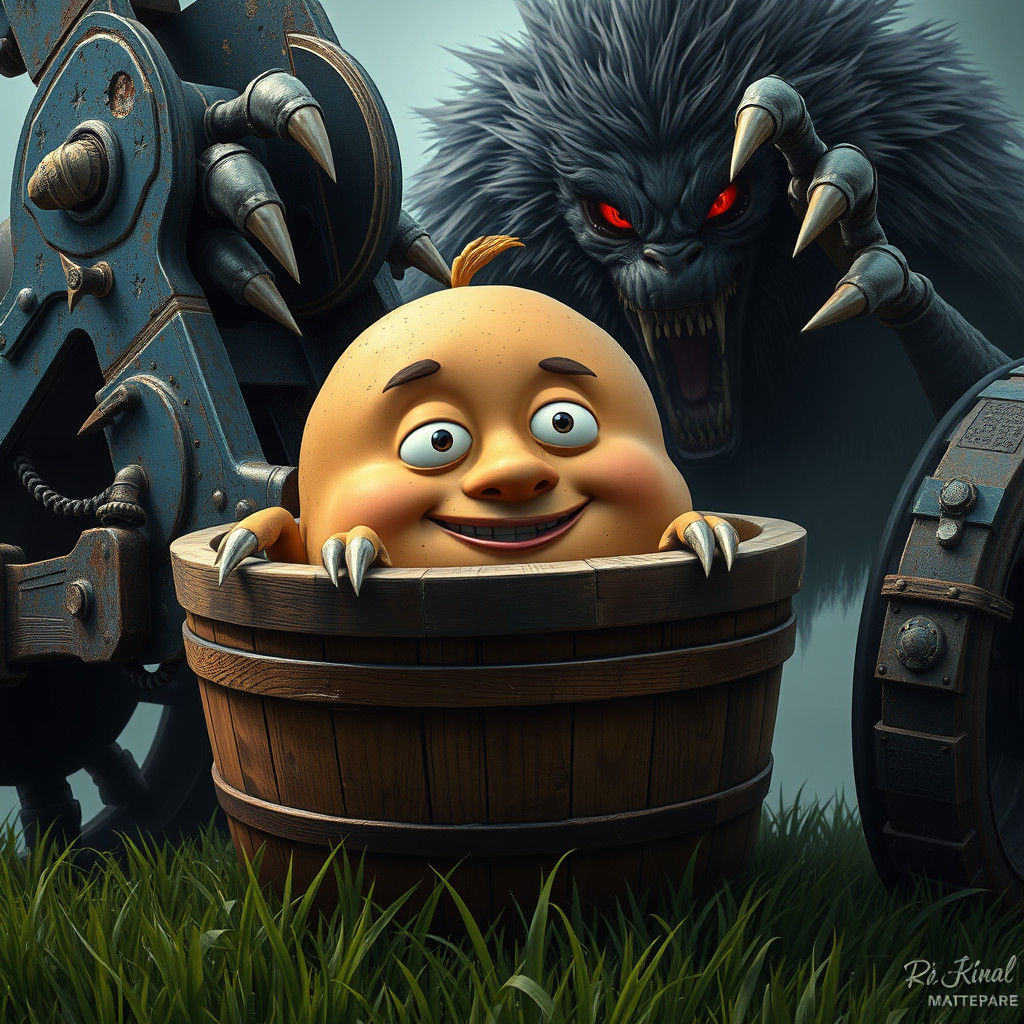 Potato's Perilous Ride: Matte Painting Adventure