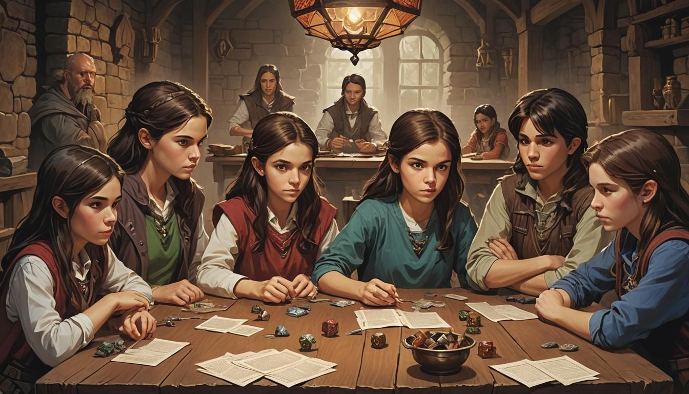 Kids Immersed in Dungeons & Dragons Game