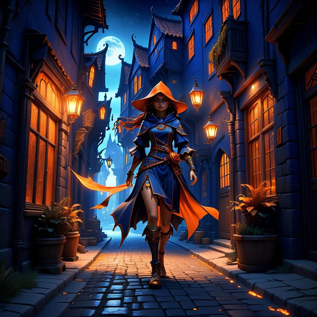 Sorceress in a street