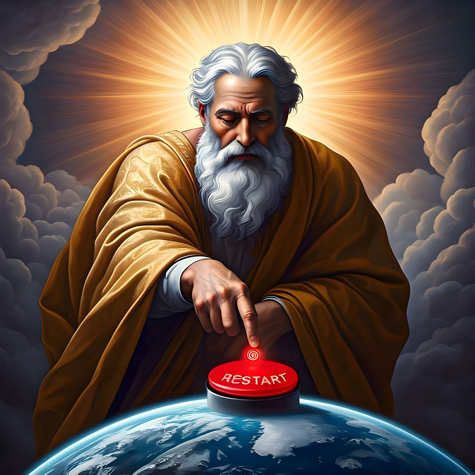Divine Figure Restarts the World with a Gentle Touch