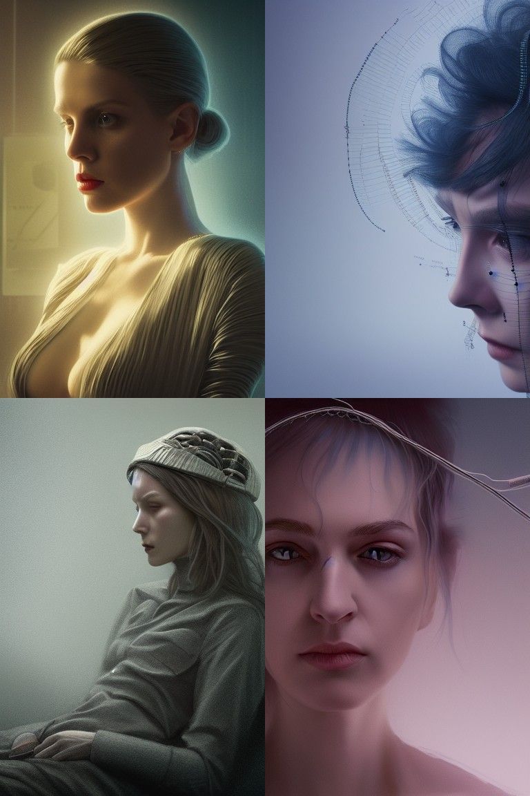 Surreal Woman Portrait in Hyperdetailed Digital Art