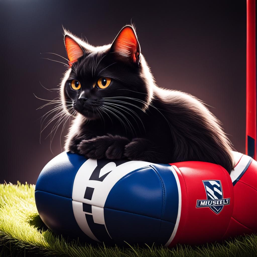 Cartoon Cat Chilling in Jerseys