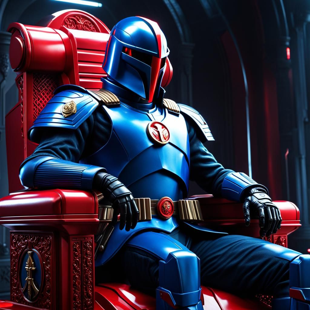 Cobra Commander, G.I. Joe, sitting on throne
