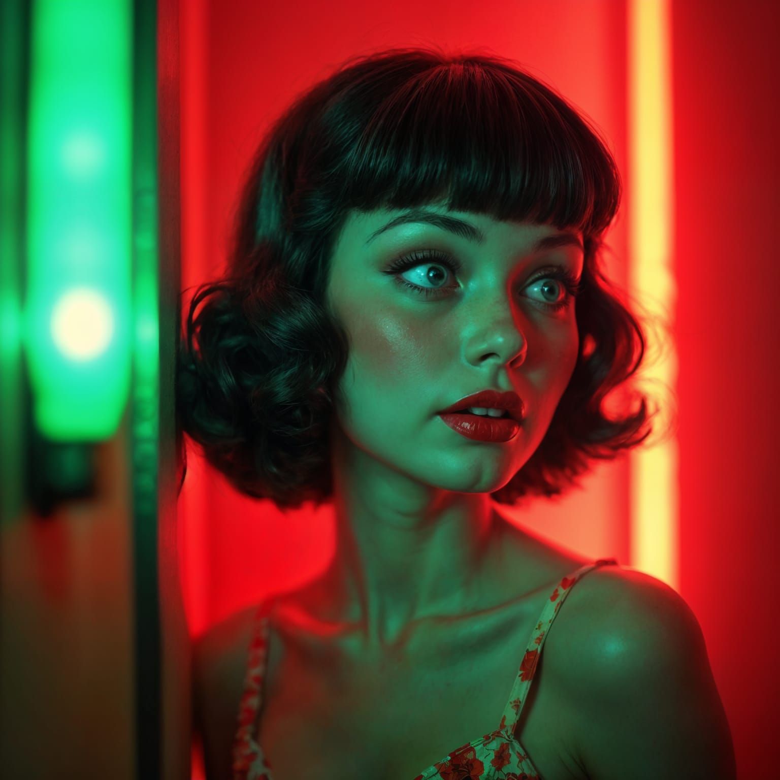 Hyperrealistic Woman in Vibrant, Detailed Portrait