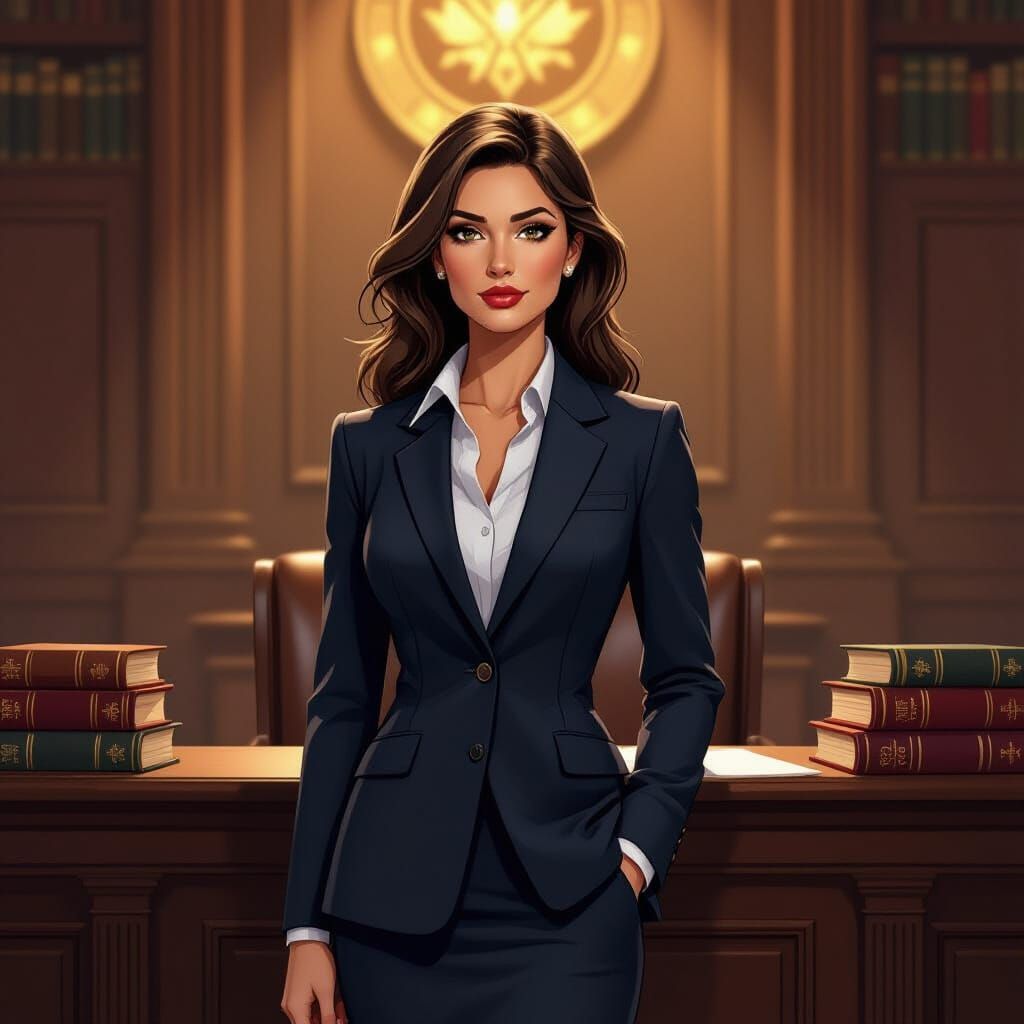 Courtroom Drama: Woman in the Style of Loish
