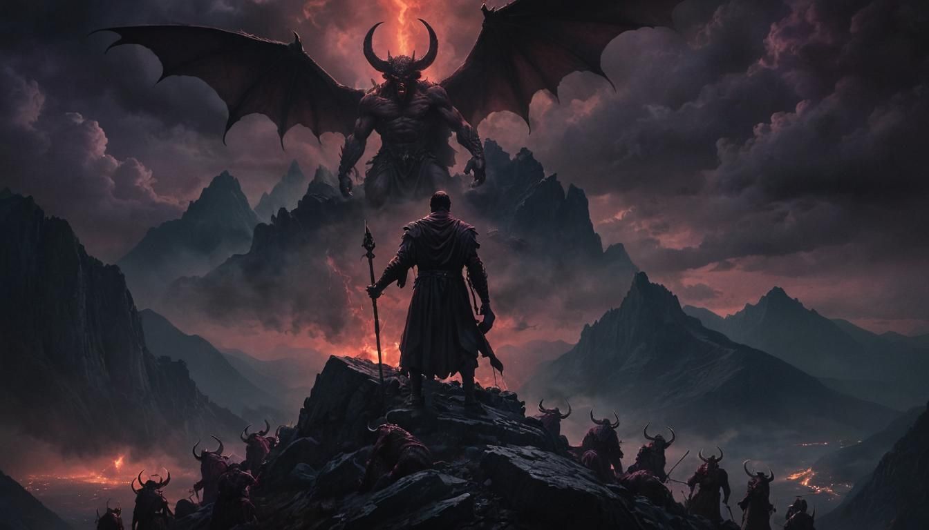 Satan Awakening Legions in Dark Fantasy Style