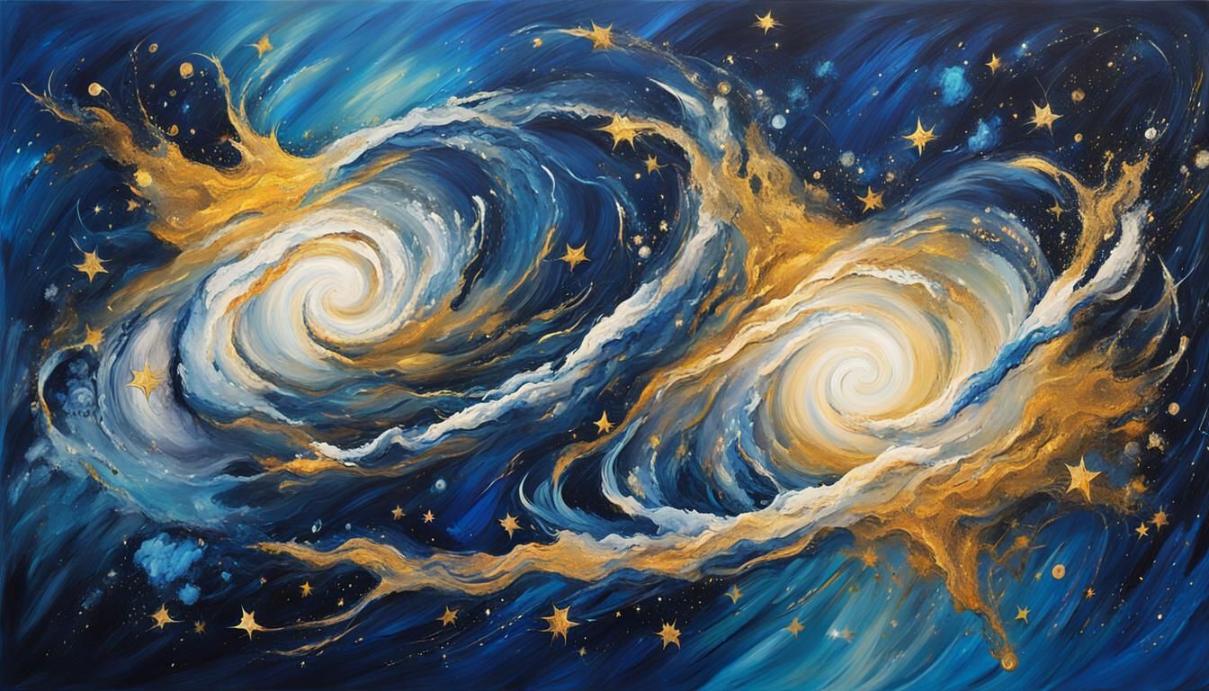 Luminous Stars in Abstract Expressionist Style