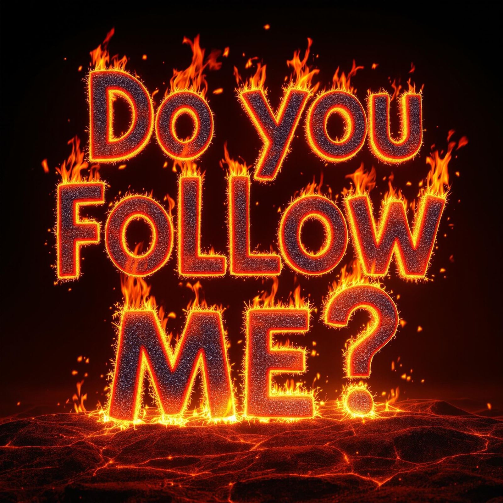 Flaming Sign Asks 'Do You Follow Me?'