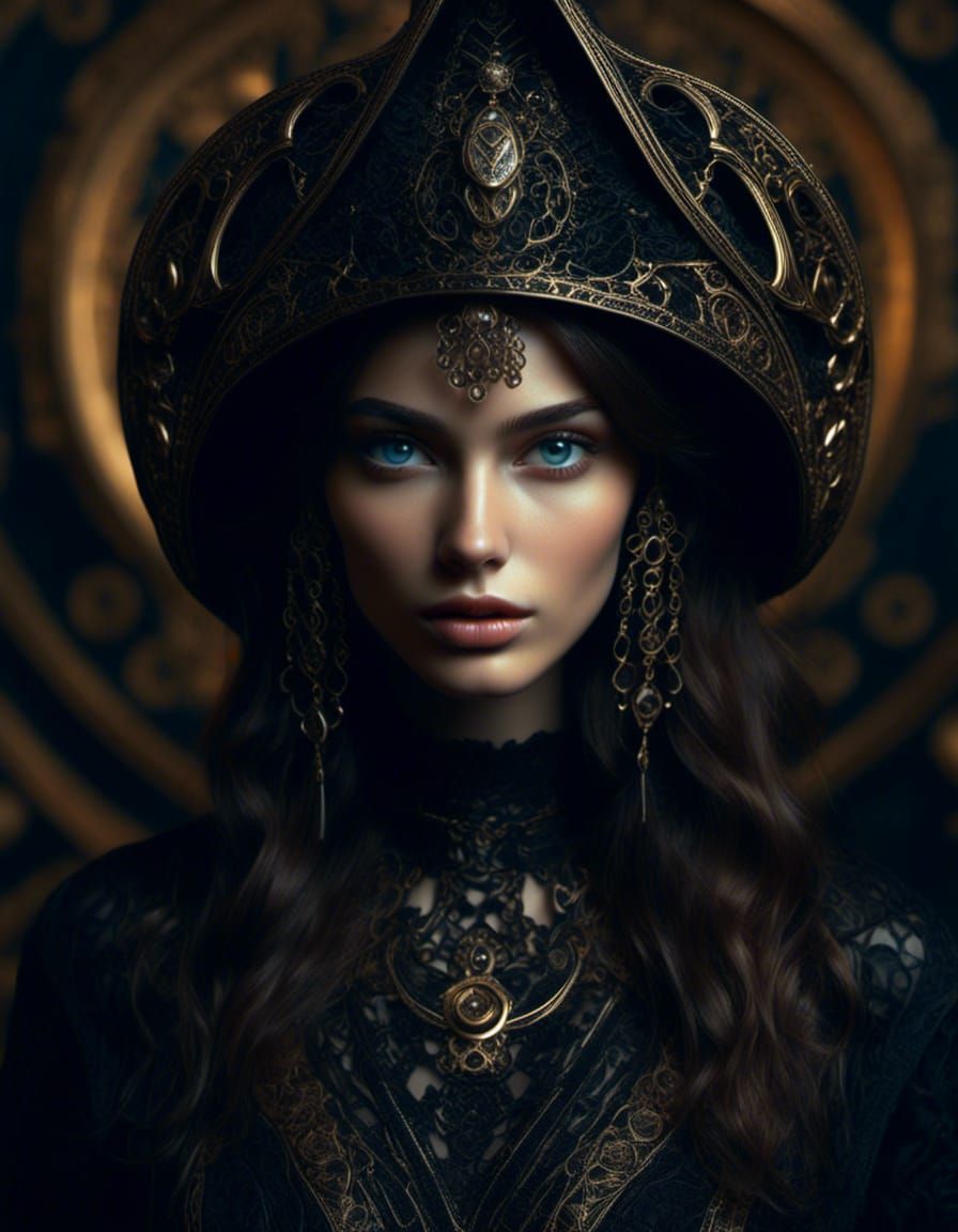 Young Italian Strega Witch in Extreme Detail