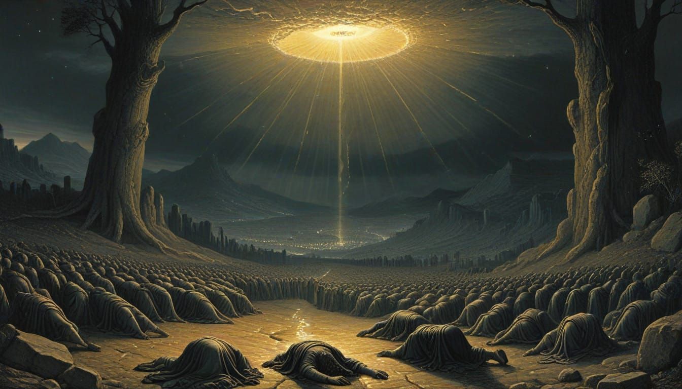 Dante and Virgil Traverse Shining Stones in Purgatorio