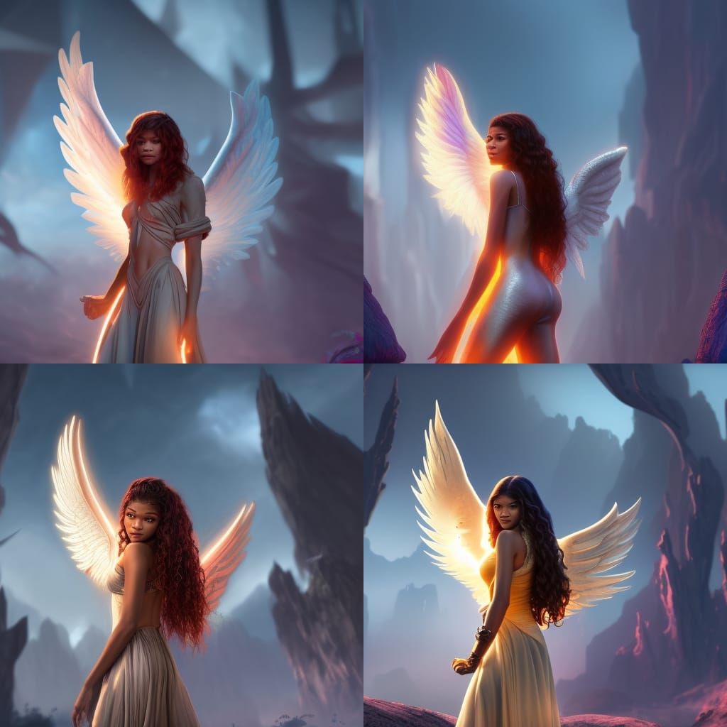 Zendaya as Angel: Detailed Matte Painting