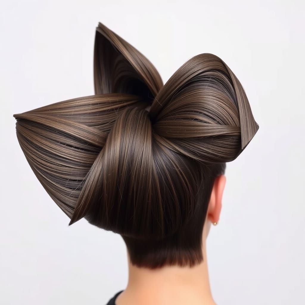 Abstract Geometric Hair Sculpture Art