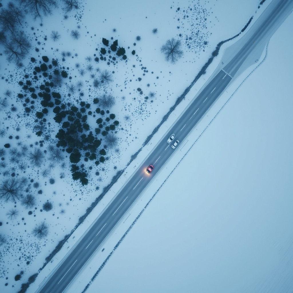 Aerial View of a Lost Highway Liminal Space