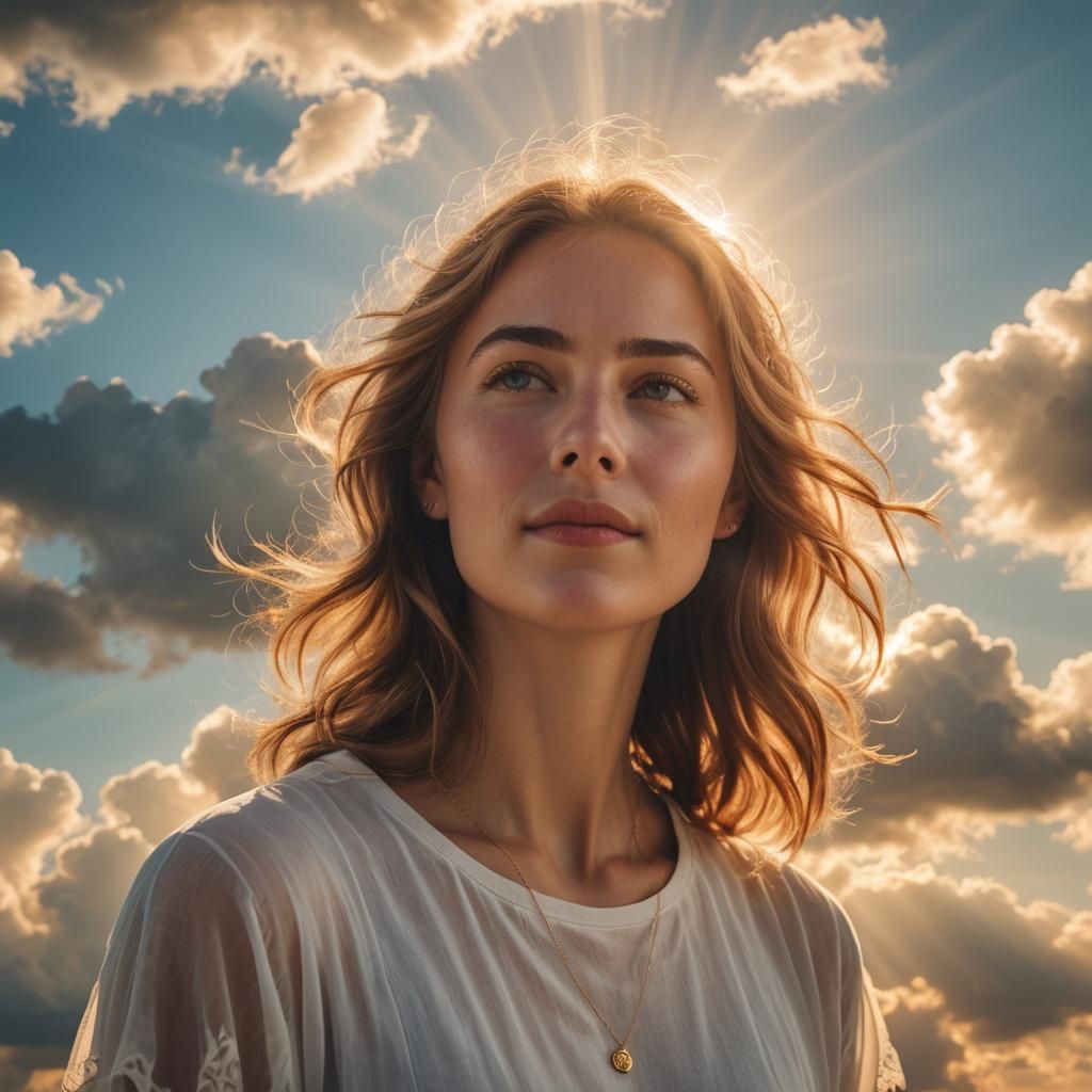 Dreamlike Portrait in Heavenly Sunshine