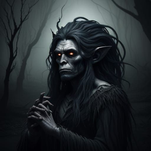 Dark Fantasy Forest Spirit in Twisted Majesty