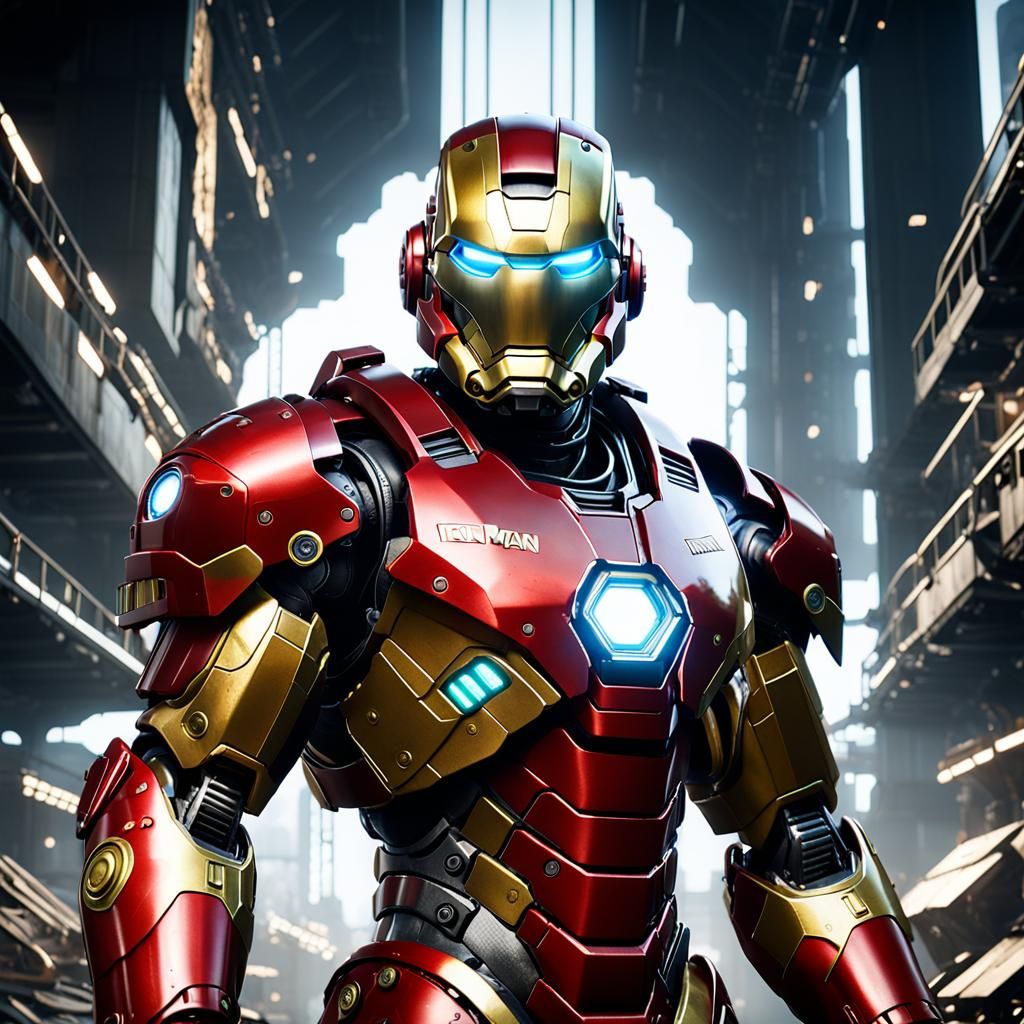 Iron Man in Power Armor: 3D Cinematic Render