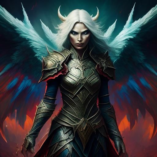 Angel's Fall: Hyperrealistic Epic Fantasy Concept Art