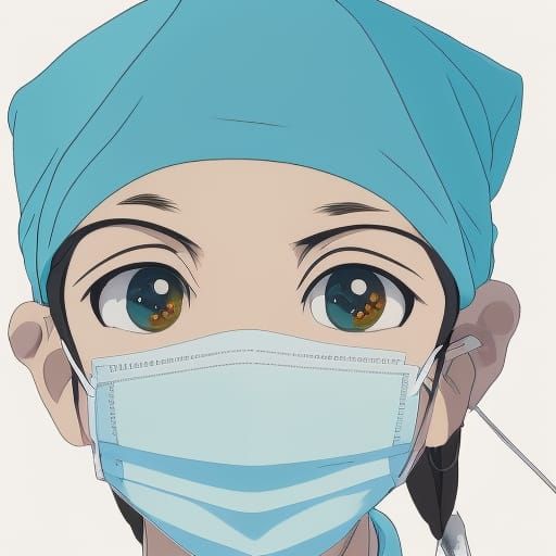 Kind Nurse Illustration in Studio Ghibli Anime Style
