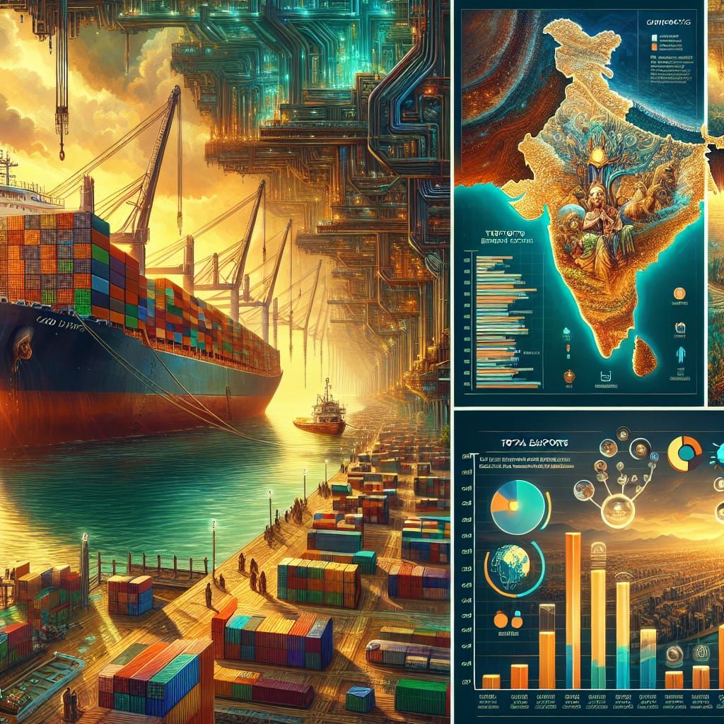 Fantasy Matte Painting of Indian Port Cargo Ship