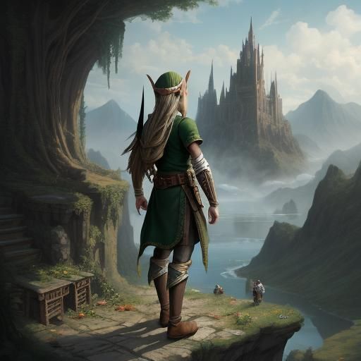 Detailed Matte Painting of a Human Elf