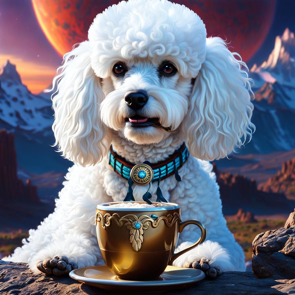 Fantastical Native American Poodle Concept Art