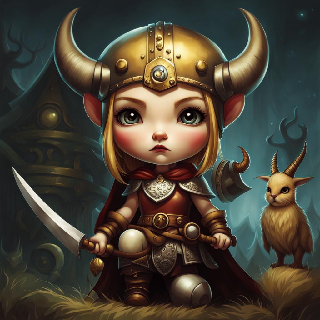 Viking Girl Portrait in 8k Concept Art