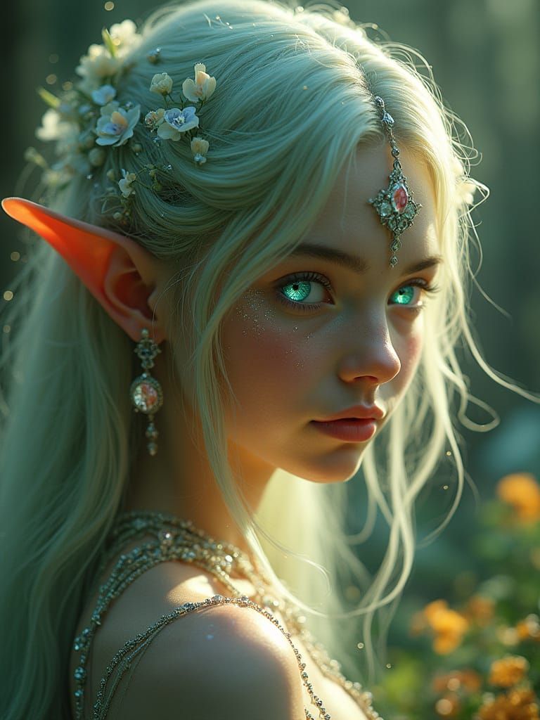 Ethereal Elf Portrait in Hyper-Detailed 4K Style