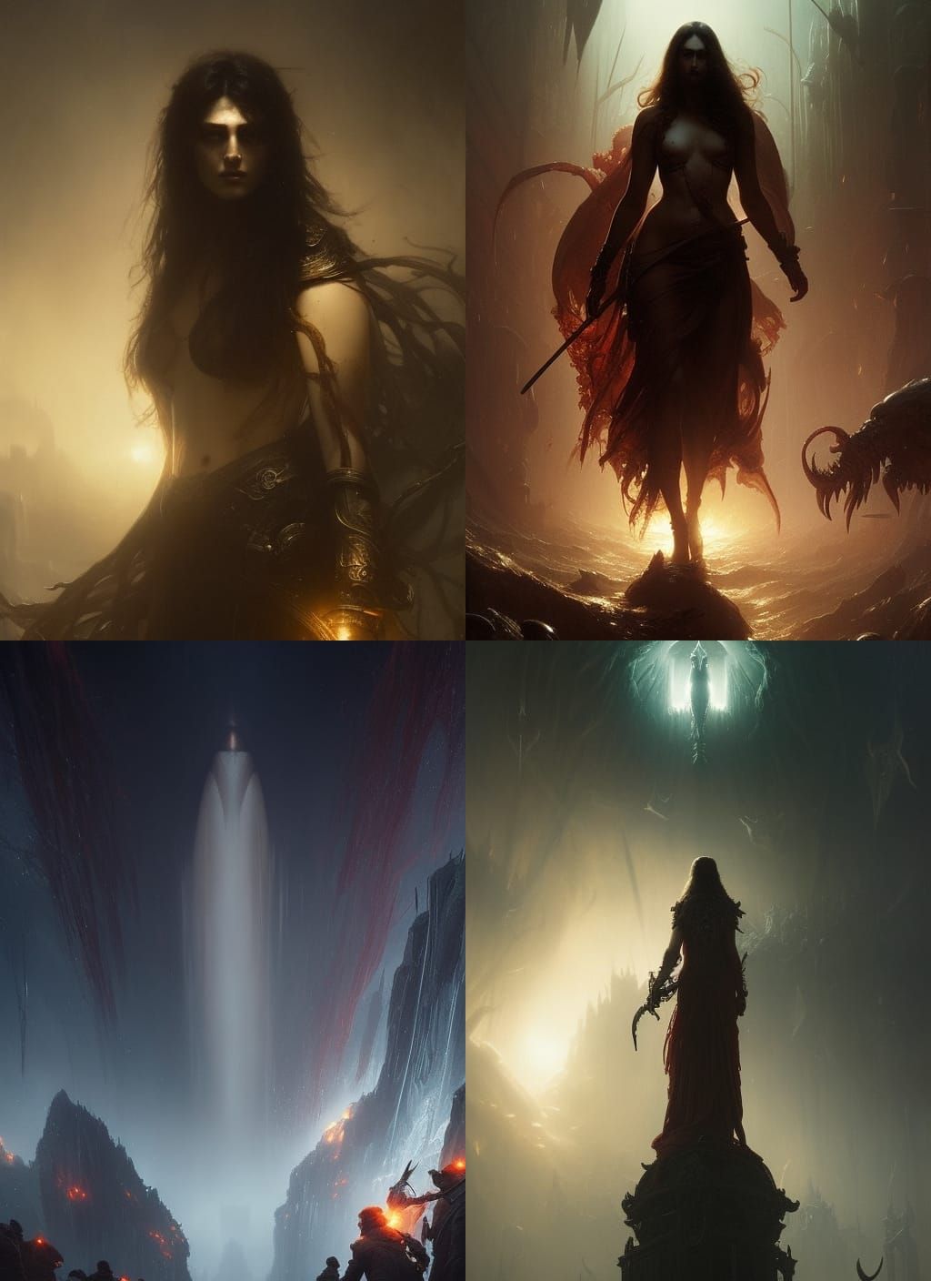 Tentacled Portrait: Dark Fantasy Art