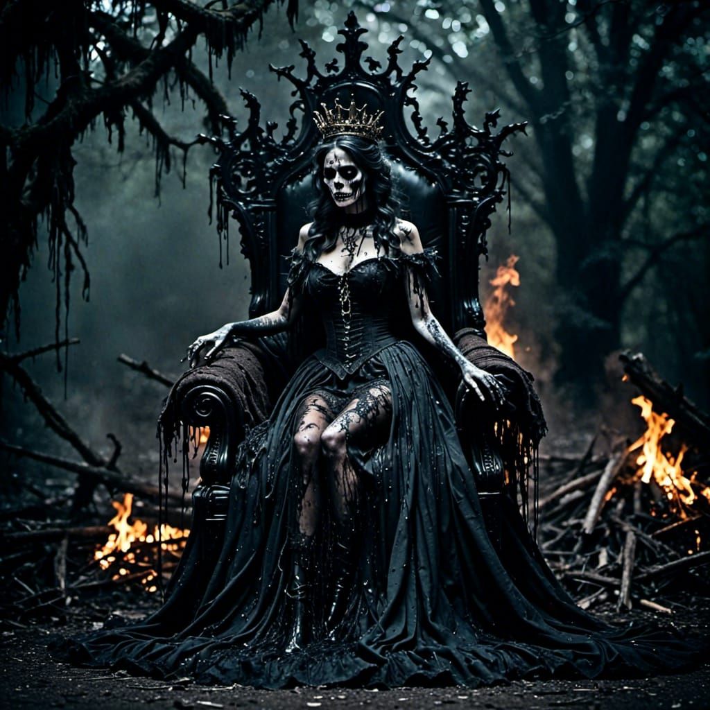 Decaying Princess Melts into Smokey Darkness