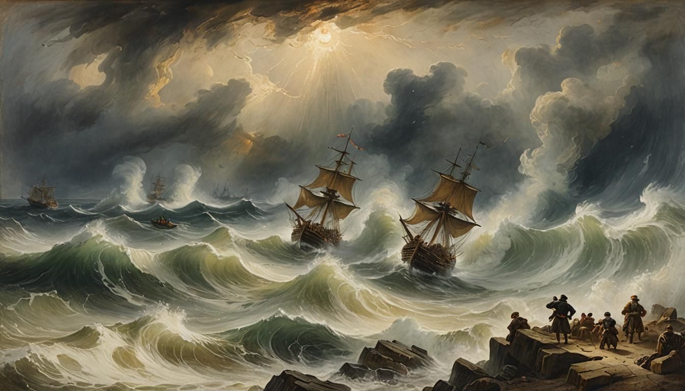 Ghostly Pirates Emerge from Giant Waves