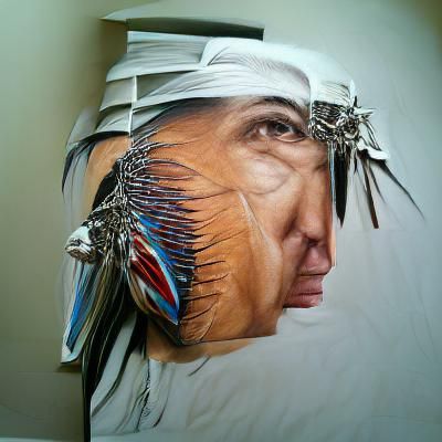 Native American Headdress in Hyperrealism