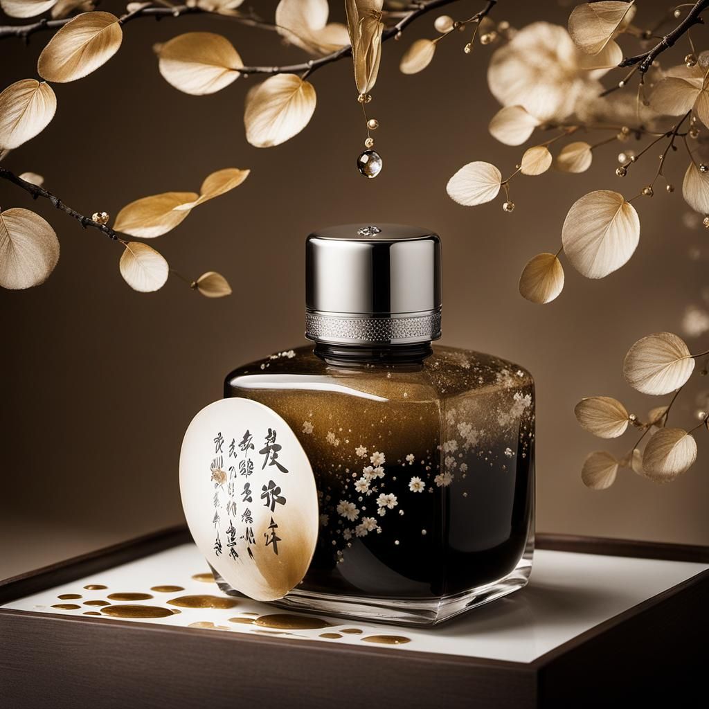 Sumi-e Ink Portrait in Bauhaus Style