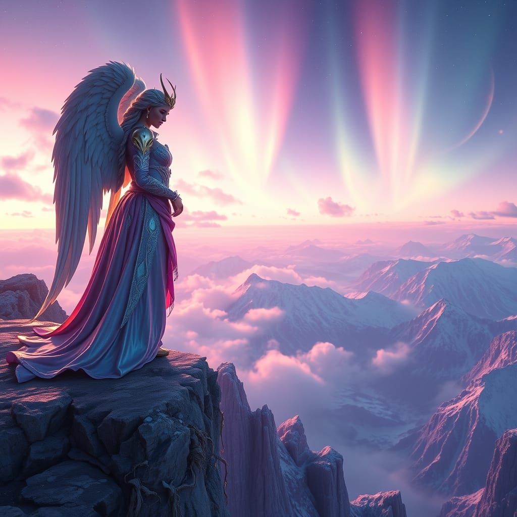 Angel of Wonder in Iridescent Armor