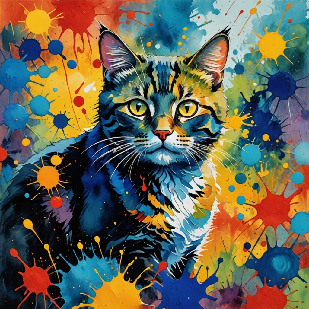 Splash of colour resembling cat