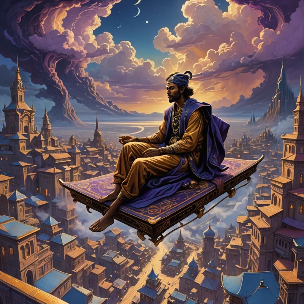 Fakir on Magic Carpet: Surreal Concept Art