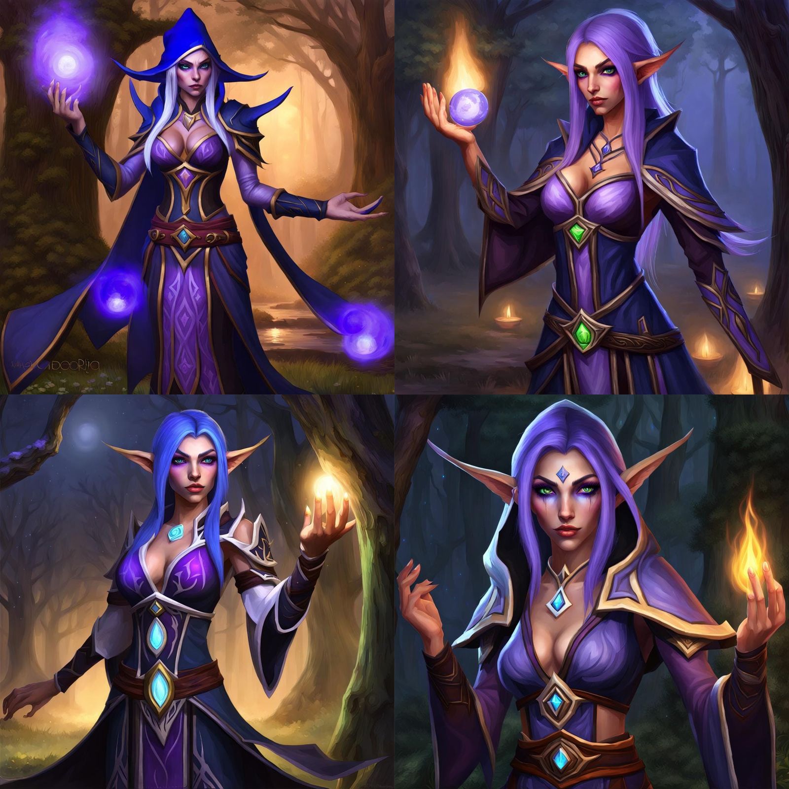Night Elf Female Mage Character Art