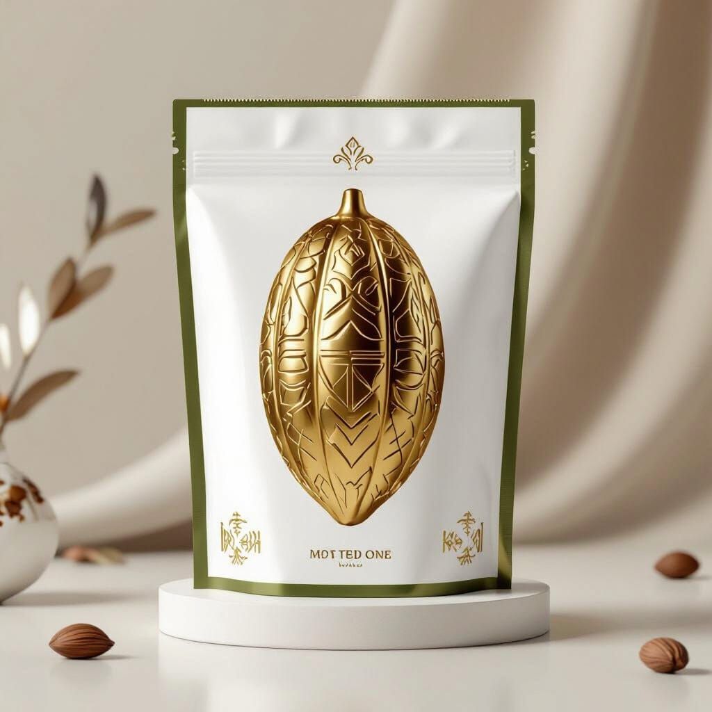 Premium Cacao Powder Pouch: Ancestral Minimalist Design