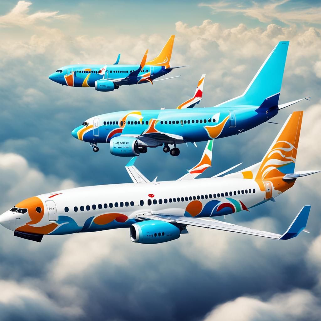 Cute Boeing 737s Fly in Formation