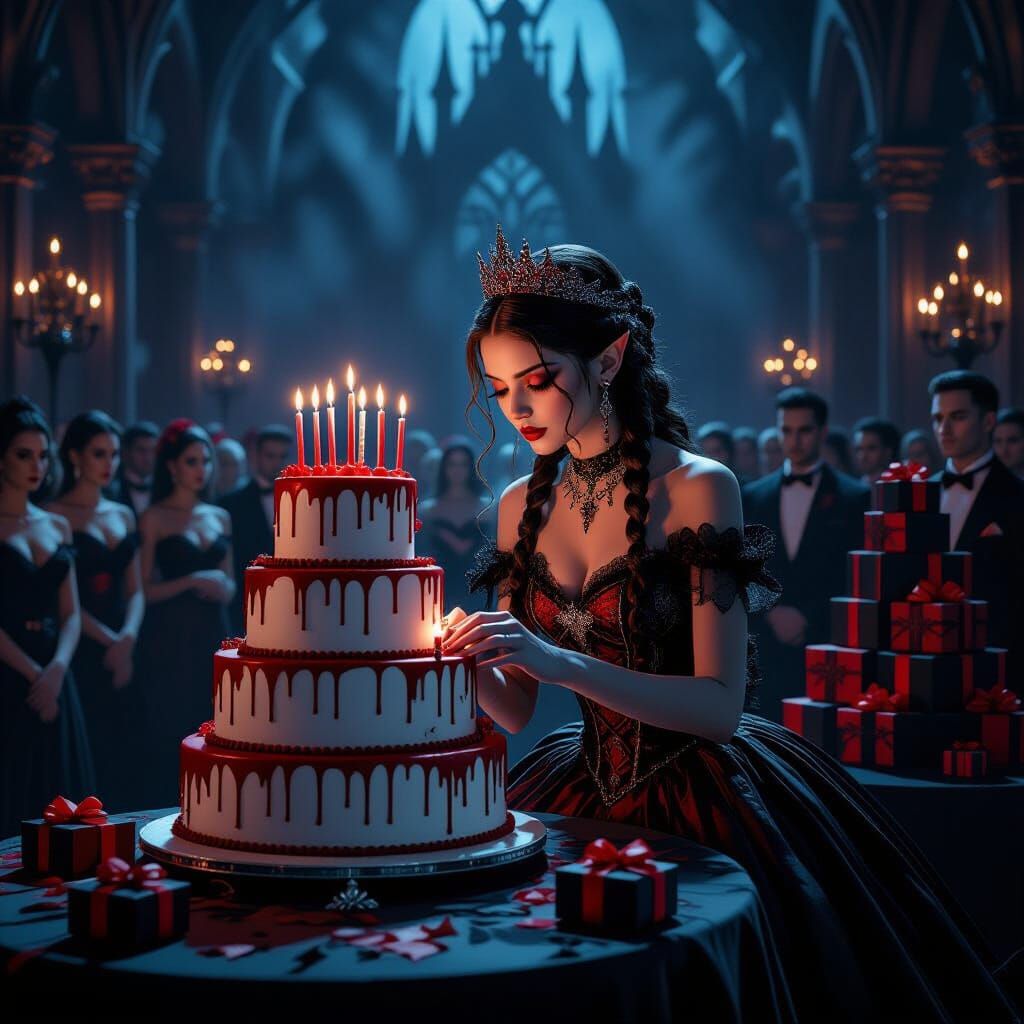 Gothic Vampire Princess Birthday Celebration in Castle Ballr...