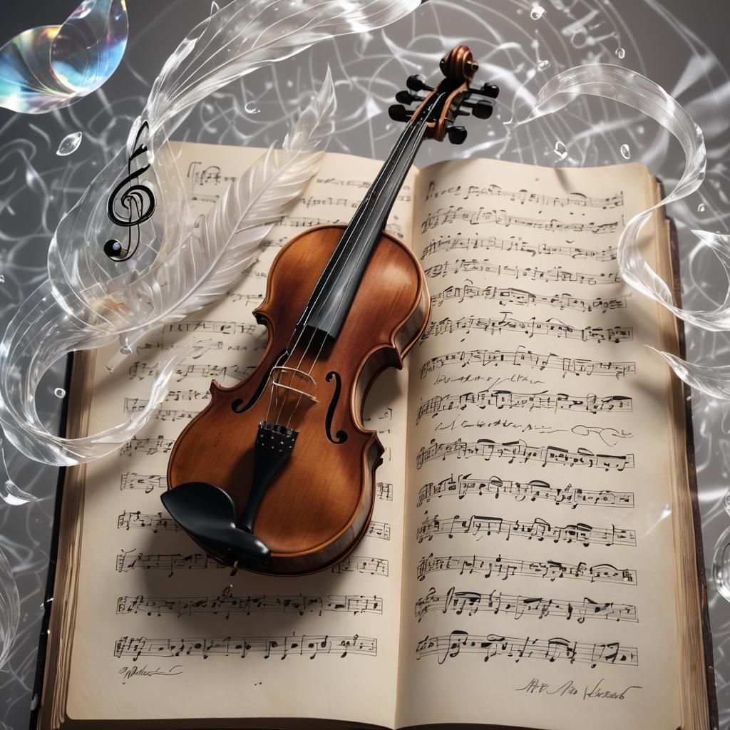 Holographic Musical Notes with Calligraphy Vortex