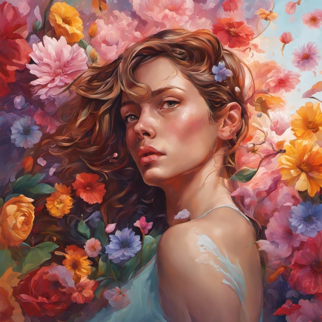 Hyperrealistic Floral Splash Art with Dramatic Lighting