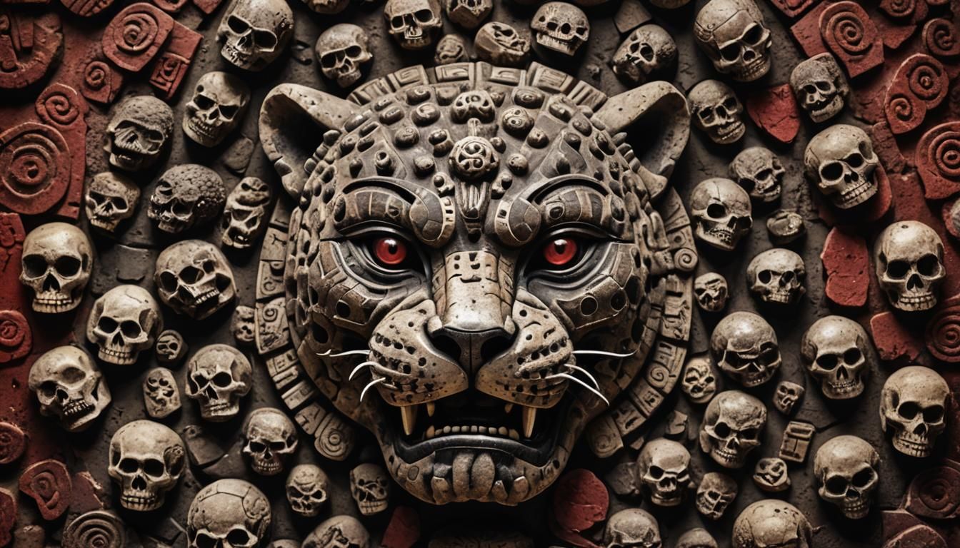 Aztec Jaguar's Terrifying Stone Portrait