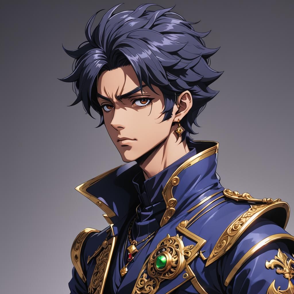 Anime Prince in Cel-Shaded Manga Style